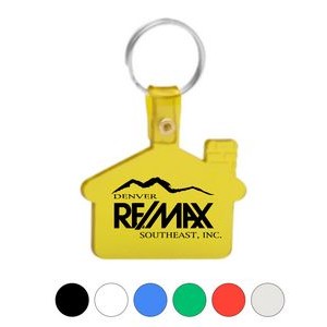 Union Printed - House Shaped Soft Key Tags with Keychain Ring - 1-Color Logo
