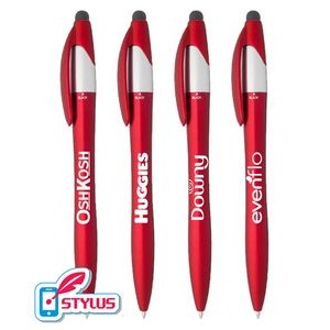 Colored - Elegant - Stylus Twist Pen with 4-in-1 Colored Refills with Black Blue and Red Colored Ink