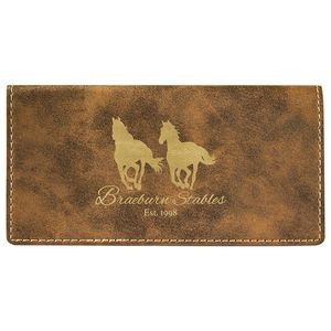 Rustic/Gold Leatherette Checkbook Cover (6.75" x 3.5")