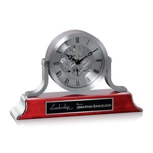 Larson Clock - Silver/Rosewood 8½" Wide
