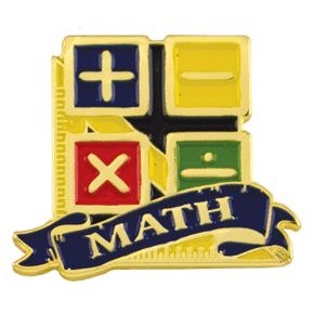 Bright Gold Educational Math Lapel Pin (1-1/8")