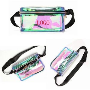 Clear Holographic Pack Waist Bag Beach Vacation Party Trip Cycling Travelling Purse Chest Bag
