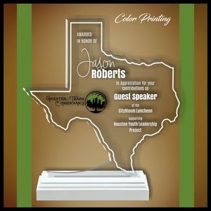 9" Texas Clear Acrylic Award with Color Print