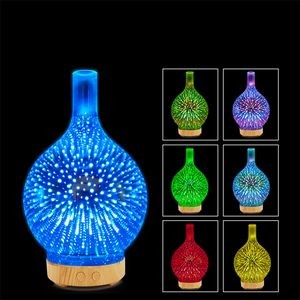 3D Glass Vase Fireworks Aromatherapy Aroma Diffuser