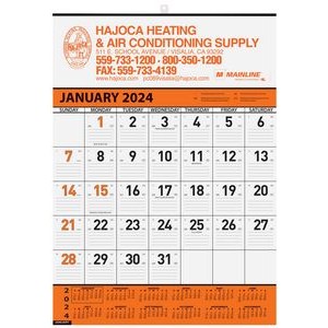 Orange Contractor Calendar w/1 Color Imprint