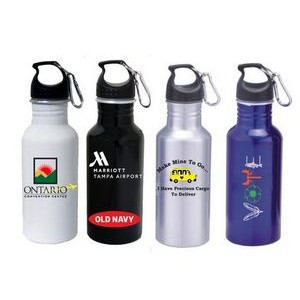 22 Oz. Aluminum Wide Mouth Water Bottle w/ Carabiner