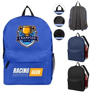 17" Best Value Heavy Duty Backpack With Water Bottle Pocket 17" Best Value Heavy Duty Backpack