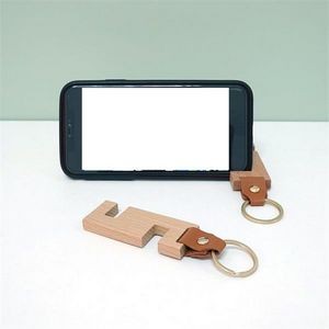 Wood Phone Stand w/Key Ring