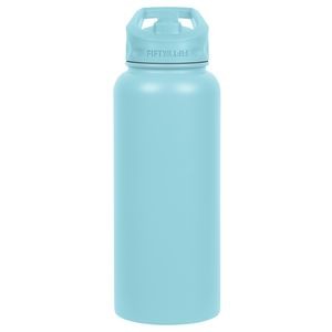 34oz Aquamarine Bottle with Matching Straw Lid