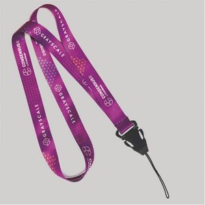 1/2" Full Color custom lanyard printed with company logo with Cellphone Hook attachment 0.50"
