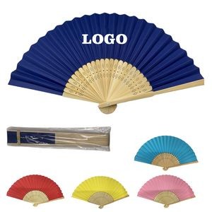 Custom Paper Fan with Bamboo Hand