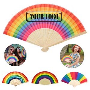 Pride Rainbow Folding Handheld Fans