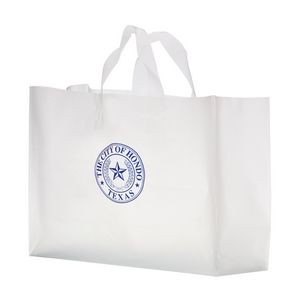 Clear Frosted Soft Loop Plastic Shopper Bag w/Insert (16"x6"x12")