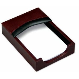 Classic Burgundy Red Leather Memo Holder (4"x6")