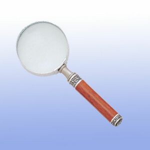 Magnifying Glass Rosewood Body w/Pewter Findings in Velvet pouch (Screened)