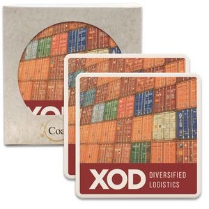CoasterStone Square Absorbent Stone Coaster - 2 Pack (4 1/4"x4 1/4")
