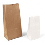 Stand Up Plain White Kraft Paper Merchandise Bag (7 11/16"x4 7/8"x16 1/16")