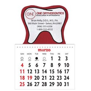 Designer Shaped Kwik-Stik Textured Vinyl Spanish Calendar w/ Tooth Top