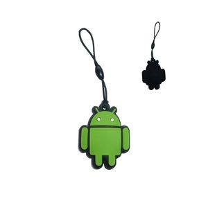 Android Shape Microfiber Screen Cleaner Sticker with chain