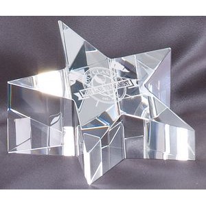 Optic Crystal Star Paperweight Award - 4 1/4 x 2''