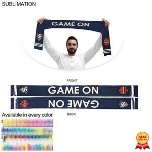 Sublimated Soccer Football Stadium Scarves, 6x60, Sublimated edge to edge 2 sides (Made in Canada)