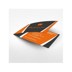4" x 3.5" Folded Vertical Business Card (14 Point Gloss Cardstock - Outside & Inside)