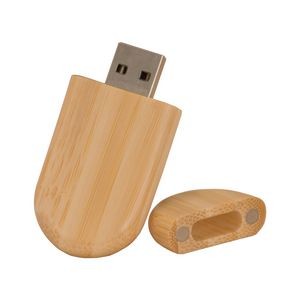 8GB Bamboo USB Flash Drive with Rounded Corners
