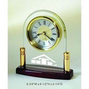 Pino Finish Wood Arch Alarm Clock