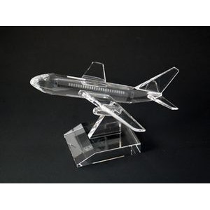 Airplane optical crystal award/trophy.