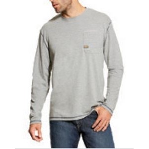 Ariat® Rebar™ Workman Men's Heather Gray Long Sleeve T-Shirt