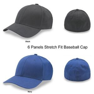 6 Panel Stretch Fit Baseball Cap
