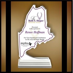 8" Maine White Budget Acrylic Award