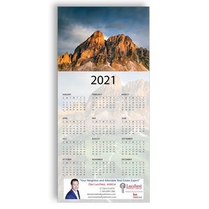 Z-Fold Personalized Greeting Calendar - Mountain Peak