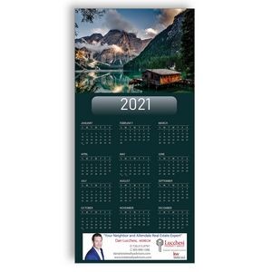 Z-Fold Personalized Greeting Calendar - Lake Scene