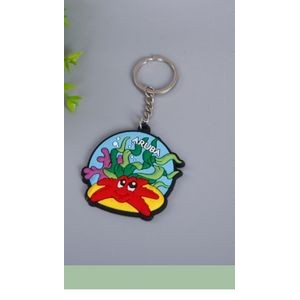 Custom 3D Raised Shaped Soft Touch PVC Keychain - Two Sides Printing
