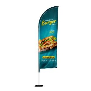 24" x 81" - 8' Feather Flag - 24" x 81" - With Outdoor Ground Stake