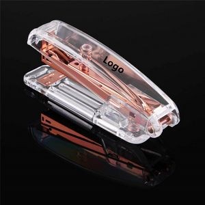 Clear Rose Gold Desk Stapler with 100 Staples for Office Accessories