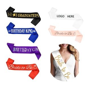 Hot Stamped Various Satin Commemoration Sashes