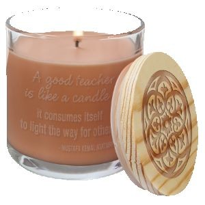 14 Oz. Tropical Coconut Glass Candle w/Wood Lid