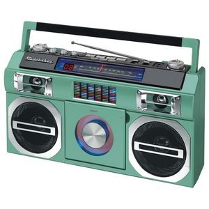 Studebaker Portable Boom Box w/CD Player/FM Analog Radio & LED EQ (Green)