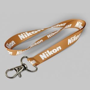 5/8" Dark Yellow custom lanyard printed with company logo with Thumb Trigger attachment 0.625"
