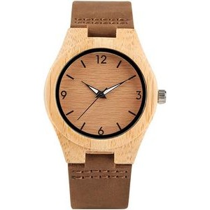 Fashion Wooden Watch With Leather Strap