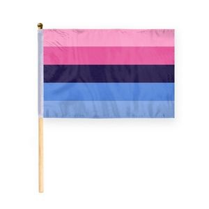 8''x12'' 1ply ePoly Omnisexual Pride Stick Flag (Printed)
