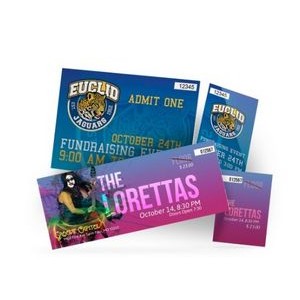 2.75" x 8.5" - Full Color Event Tickets - Numbered & Perforated - 16pt UV