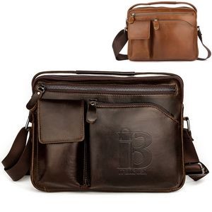 Genuine Leather Shoulder Crossbody Bag for Men Work Business