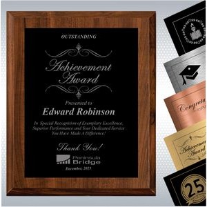 8" x 10"Cherry Finish Wood Excellence Plaque , Employee Recognition Gift Award