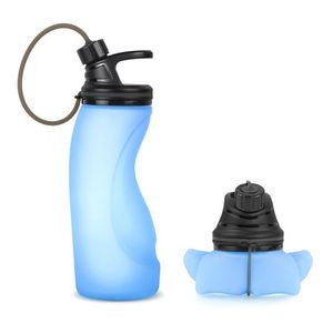 16.9 OZ Silicone Collapsible Plastic Water Bottle