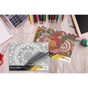 Custom Printed Post-it® Coloring Pad Notes (6"x8") 25 Sheets/ 4 Color Dynamic Variable