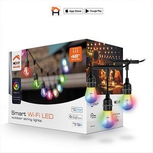 Nexxt Smart Home Outdoor Wifi LED String Lights 24 Bulbs - Black