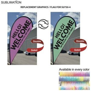 Replacement Flag for 9' Small Tear Drop Flag Kit, Full Color Graphics Double Sided